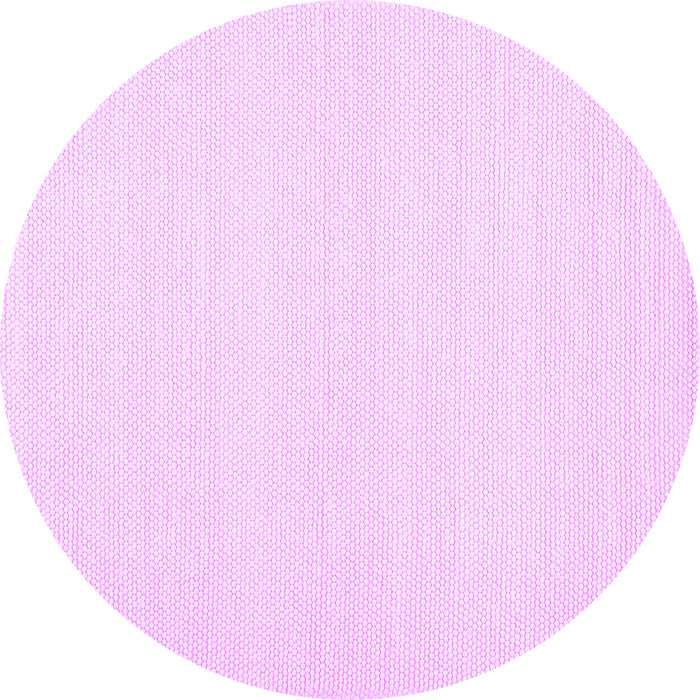Round Machine Washable Solid Purple Modern Area Rugs, wshcon1983pur