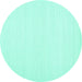 Round Solid Turquoise Modern Rug, con1983turq