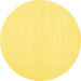 Round Machine Washable Solid Yellow Modern Rug, wshcon1983yw