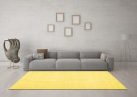 Machine Washable Solid Yellow Modern Rug, wshcon1983yw