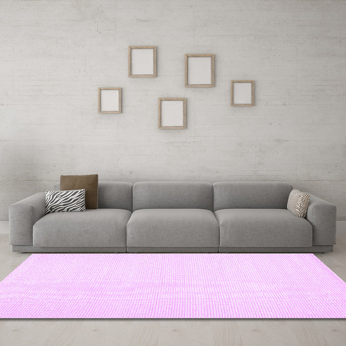 Machine Washable Solid Purple Modern Area Rugs in a Living Room, wshcon1983pur