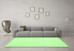 Machine Washable Solid Green Modern Area Rugs in a Living Room,, wshcon1983grn