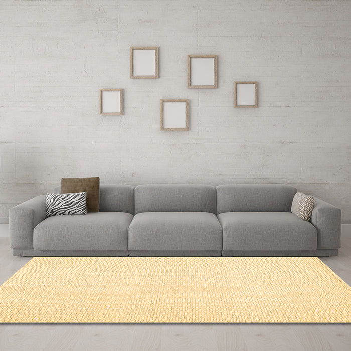 Machine Washable Solid Brown Modern Rug in a Living Room,, wshcon1983brn