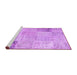 Sideview of Machine Washable Patchwork Purple Transitional Area Rugs, wshcon1984pur