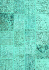 Patchwork Turquoise Transitional Rug, con1984turq