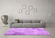 Machine Washable Patchwork Purple Transitional Area Rugs in a Living Room, wshcon1984pur