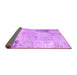 Sideview of Patchwork Purple Transitional Rug, con1984pur