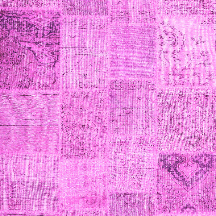 Machine Washable Patchwork Pink Transitional Rug, wshcon1984pnk