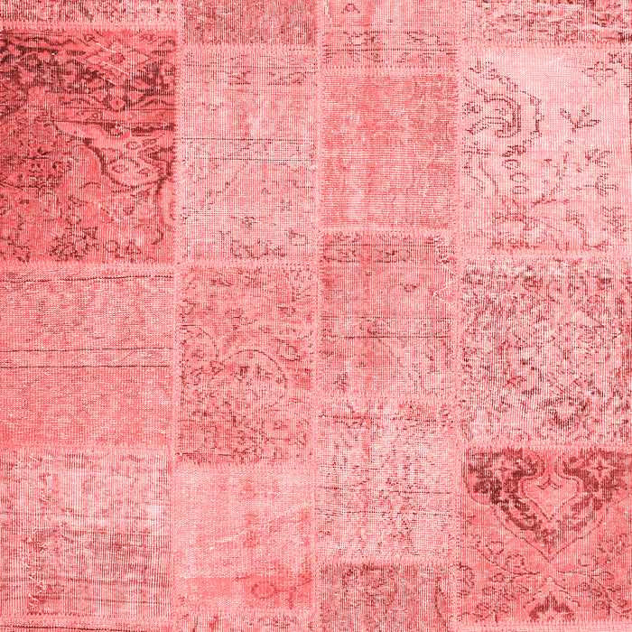 Machine Washable Patchwork Red Transitional Rug, wshcon1984red