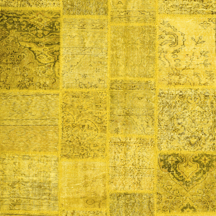 Patchwork Yellow Transitional Rug, con1984yw