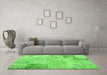 Machine Washable Patchwork Green Transitional Area Rugs in a Living Room,, wshcon1984grn