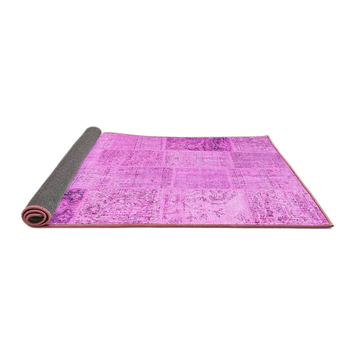 Sideview of Patchwork Pink Transitional Rug, con1984pnk