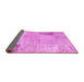 Sideview of Patchwork Pink Transitional Rug, con1984pnk