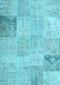 Patchwork Light Blue Transitional Rug, con1984lblu