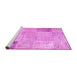 Sideview of Machine Washable Patchwork Pink Transitional Rug, wshcon1984pnk