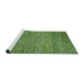 Serging Thickness of Machine Washable Contemporary Shamrock Green Rug, wshcon1985