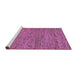 Sideview of Machine Washable Abstract Pink Contemporary Rug, wshcon1985pnk