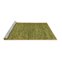 Sideview of Machine Washable Abstract Brown Contemporary Rug, wshcon1985brn