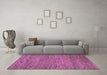 Machine Washable Abstract Pink Contemporary Rug in a Living Room, wshcon1985pnk