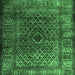 Square Machine Washable Abstract Emerald Green Contemporary Area Rugs, wshcon1986emgrn