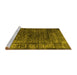 Sideview of Machine Washable Abstract Yellow Contemporary Rug, wshcon1986yw