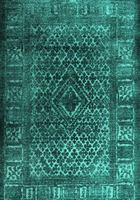 Abstract Turquoise Contemporary Rug, con1986turq