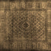 Square Abstract Brown Contemporary Rug, con1986brn