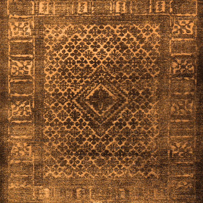 Round Machine Washable Abstract Orange Contemporary Area Rugs, wshcon1986org