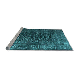 Sideview of Machine Washable Abstract Light Blue Contemporary Rug, wshcon1986lblu