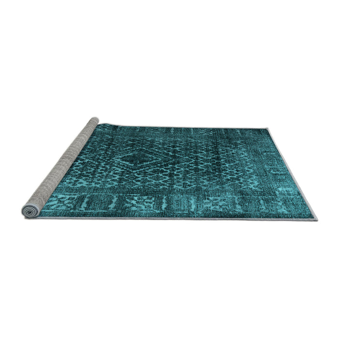 Sideview of Machine Washable Abstract Light Blue Contemporary Rug, wshcon1986lblu