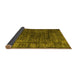 Sideview of Abstract Yellow Contemporary Rug, con1986yw