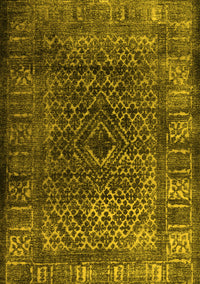 Abstract Yellow Contemporary Rug, con1986yw