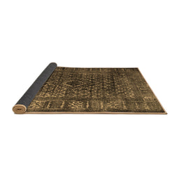 Sideview of Abstract Brown Contemporary Rug, con1986brn