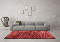 Machine Washable Abstract Red Contemporary Rug, wshcon1986red