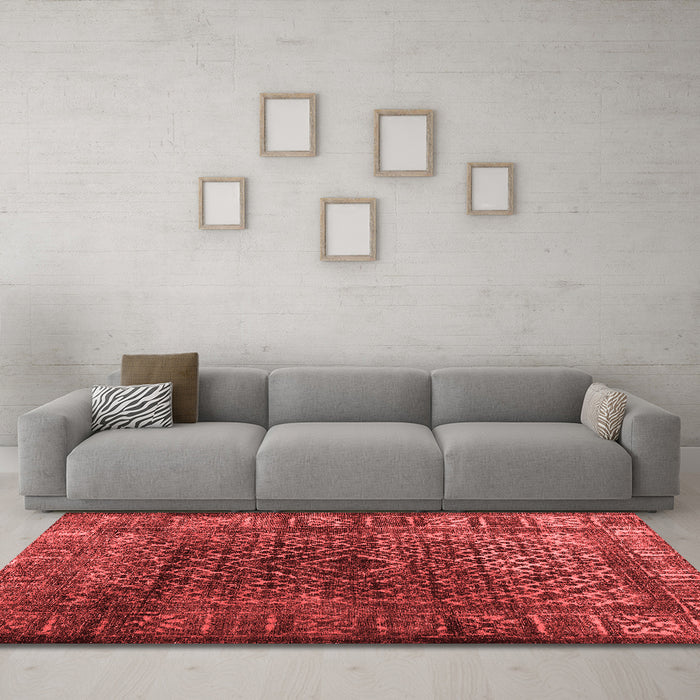 Contemporary Red Washable Rugs