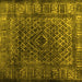 Square Abstract Yellow Contemporary Rug, con1986yw