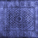 Square Abstract Blue Contemporary Rug, con1986blu