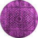 Round Abstract Pink Contemporary Rug, con1986pnk