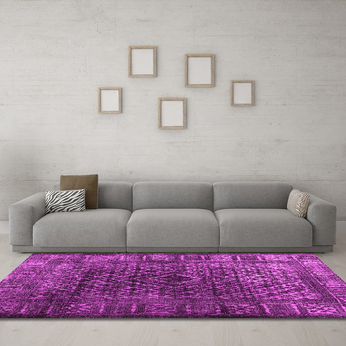 Machine Washable Abstract Pink Contemporary Rug in a Living Room, wshcon1986pnk