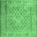 Square Persian Emerald Green Bohemian Rug, con1987emgrn