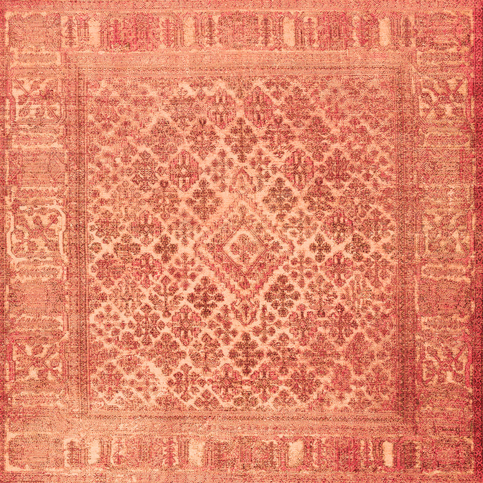 Round Machine Washable Persian Orange Bohemian Area Rugs, wshcon1987org