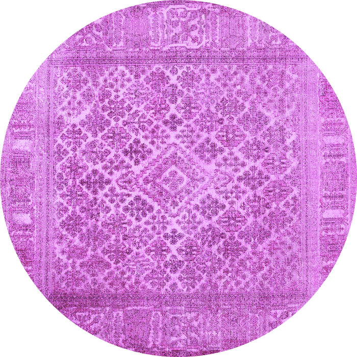 Round Machine Washable Persian Purple Bohemian Area Rugs, wshcon1987pur