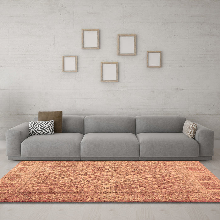 Machine Washable Persian Brown Bohemian Rug in a Living Room,, wshcon1987brn