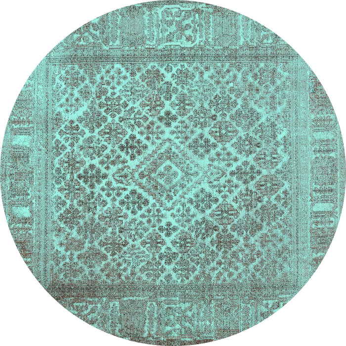Round Persian Turquoise Bohemian Rug, con1987turq