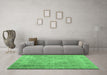 Machine Washable Persian Emerald Green Bohemian Area Rugs in a Living Room,, wshcon1987emgrn