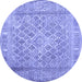 Round Persian Blue Bohemian Rug, con1987blu