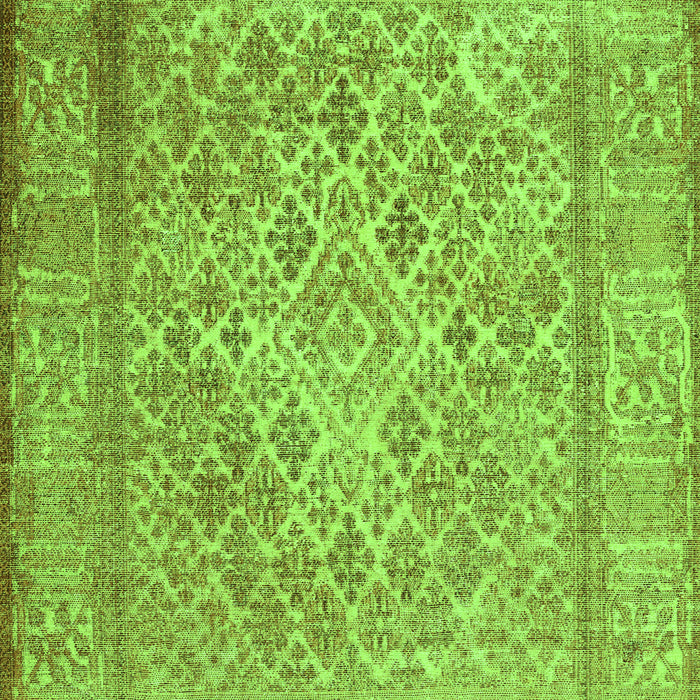 Serging Thickness of Machine Washable Persian Green Bohemian Area Rugs, wshcon1987grn
