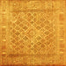 Square Machine Washable Persian Yellow Bohemian Rug, wshcon1987yw