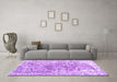 Machine Washable Abstract Purple Contemporary Area Rugs in a Living Room, wshcon1988pur