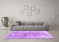 Machine Washable Abstract Purple Contemporary Rug, wshcon1988pur